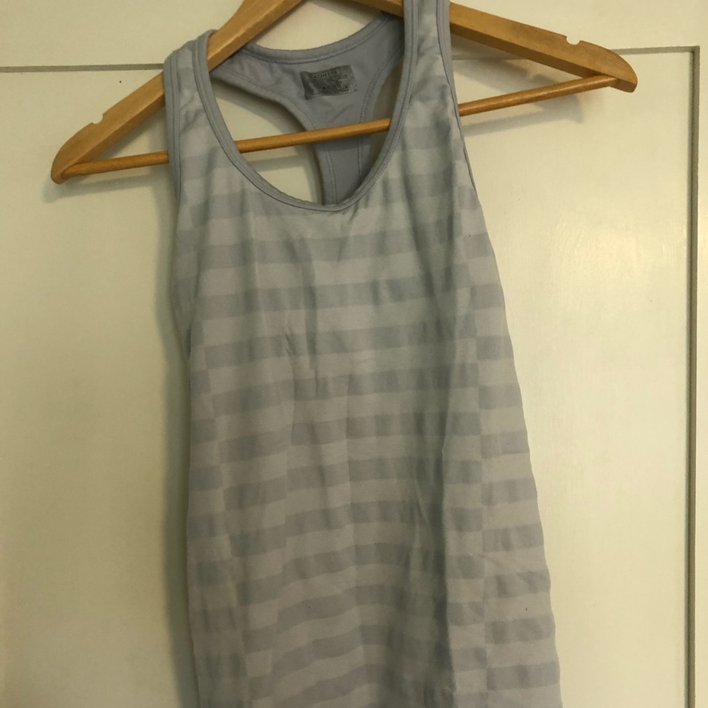 athleta striped light blue tank top